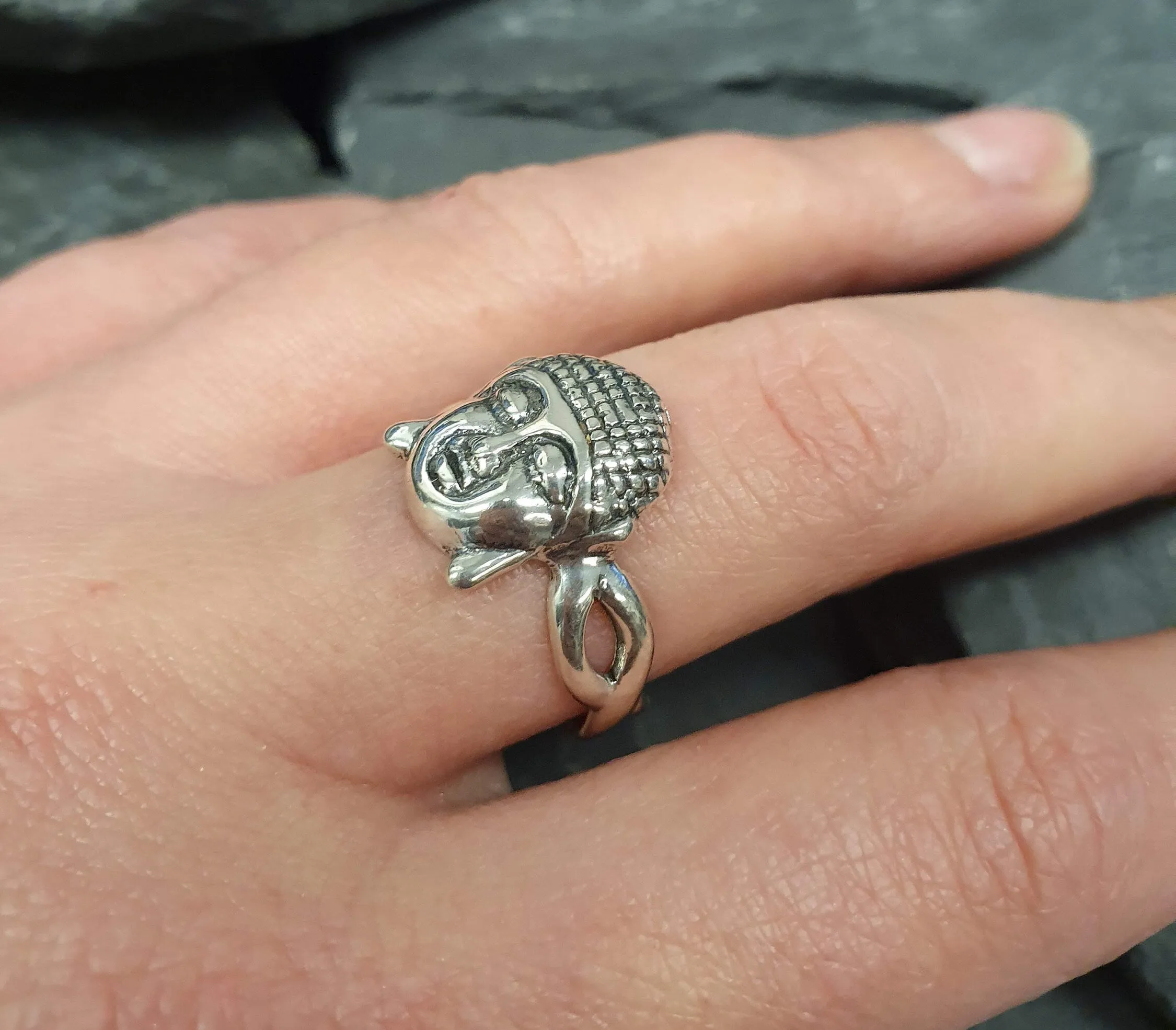 Silver Buddha Ring - Silver Buddhist Ring - Silver Symbolic Ring