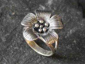 Silver Flower Ring - Silver Daisy Ring - Large Flower Ring