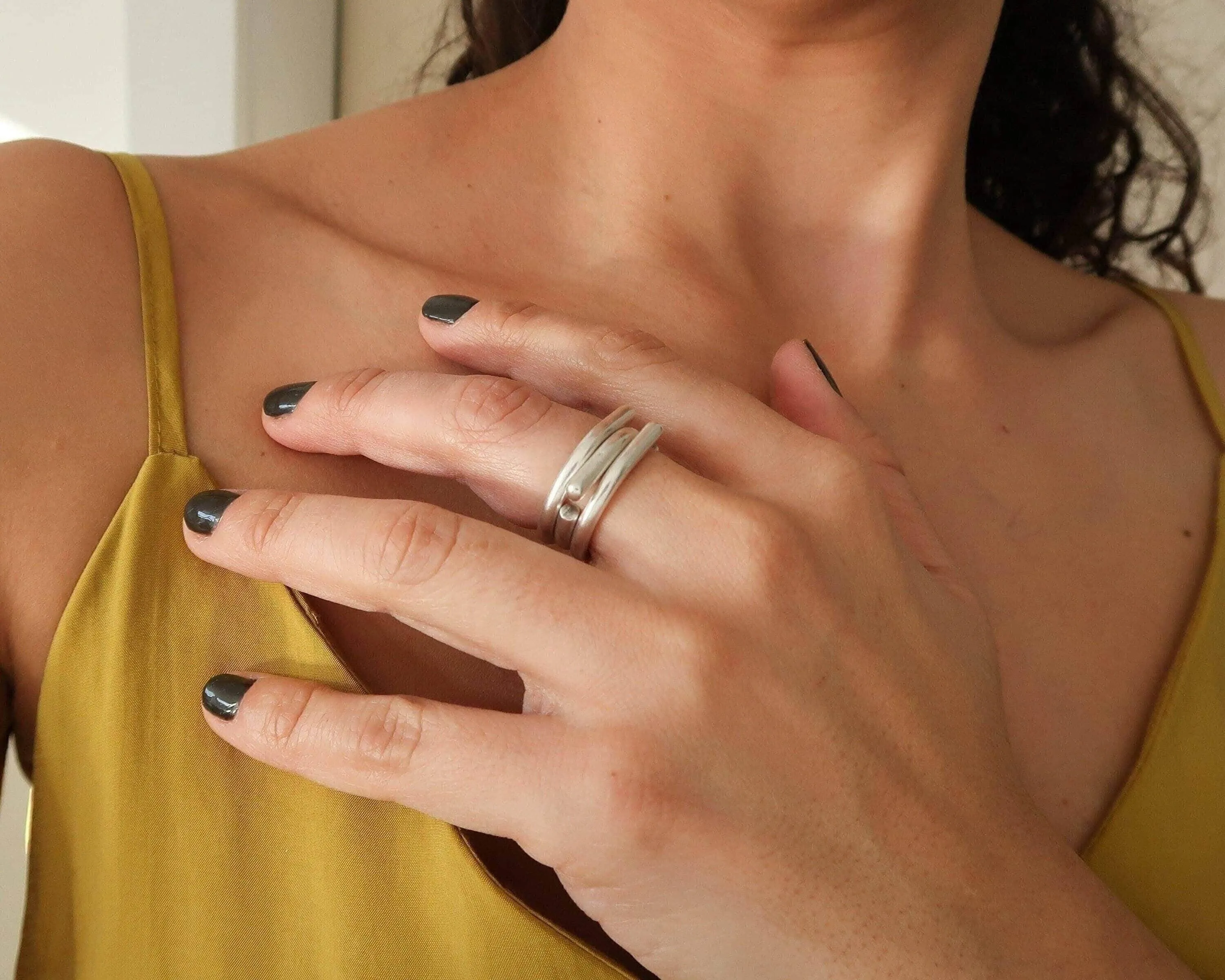 Silver Soft Open Corners Ring