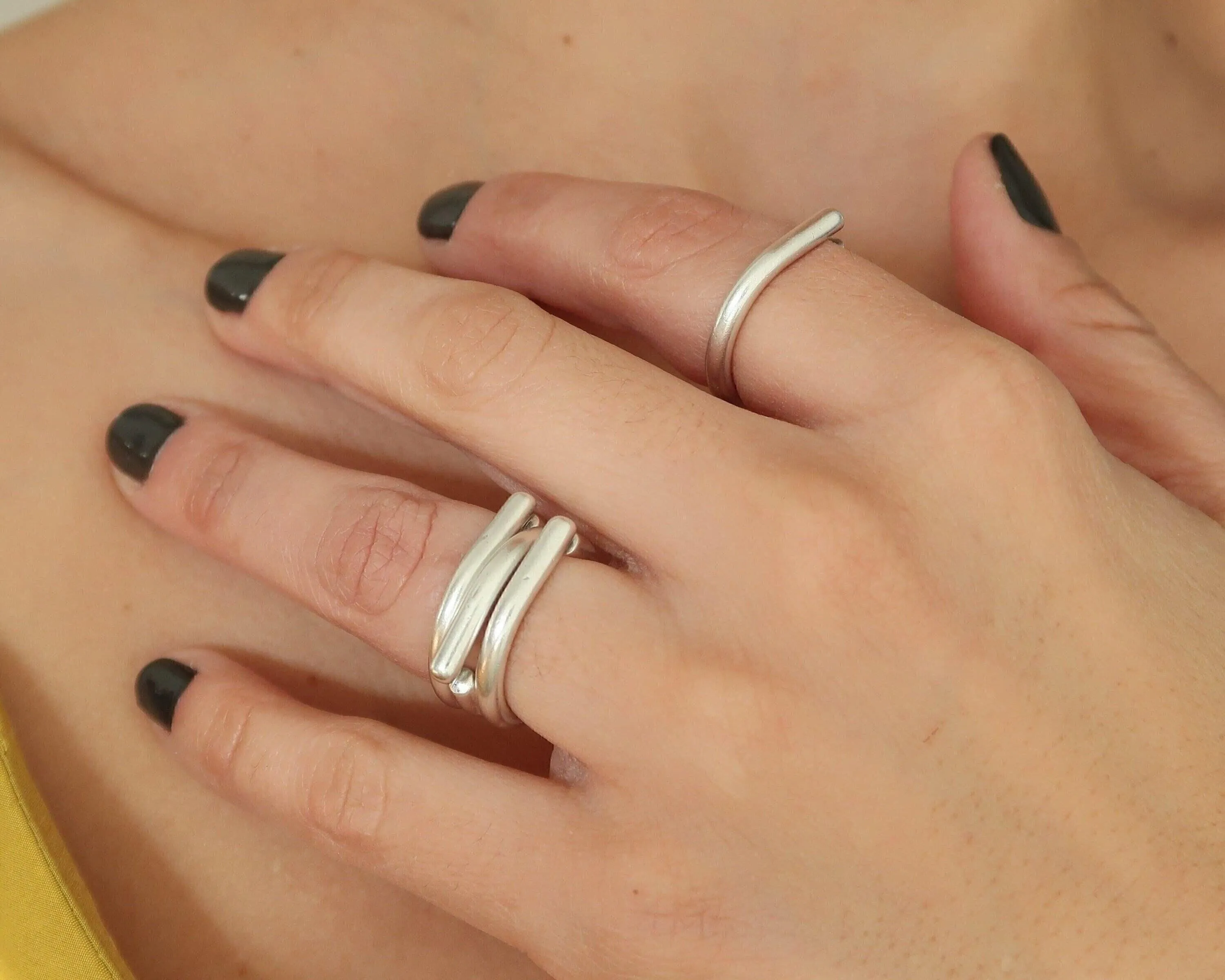 Silver Soft Open Corners Ring