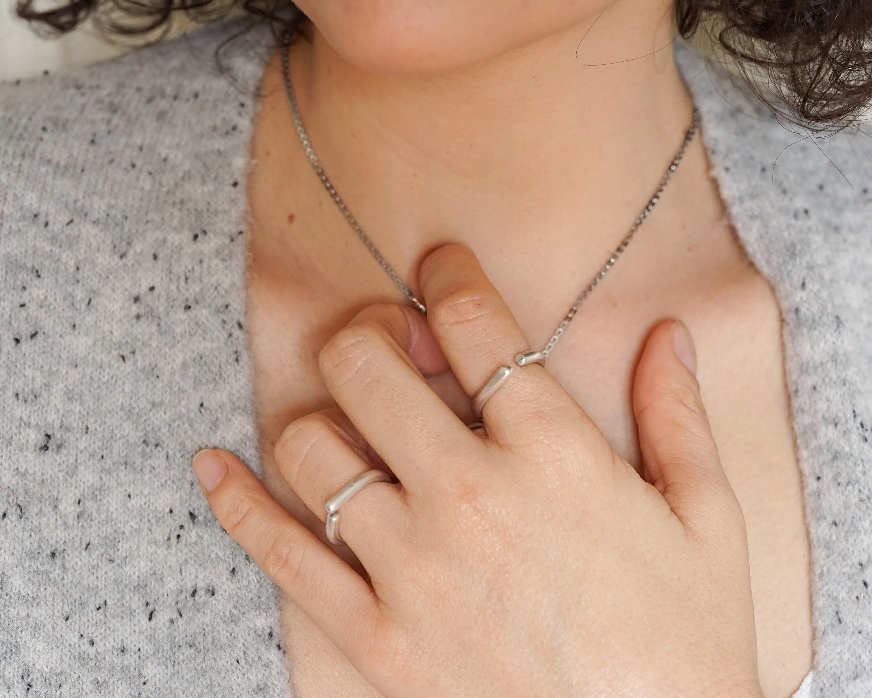 Silver Soft Open Corners Ring