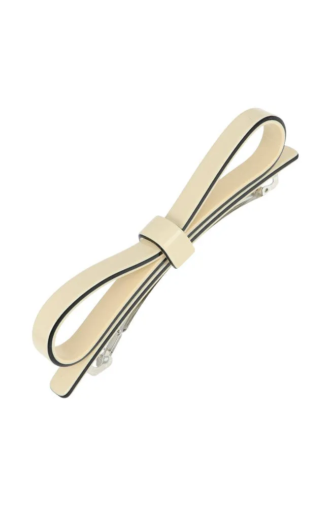 Small Couture Bow Barrette - Latte