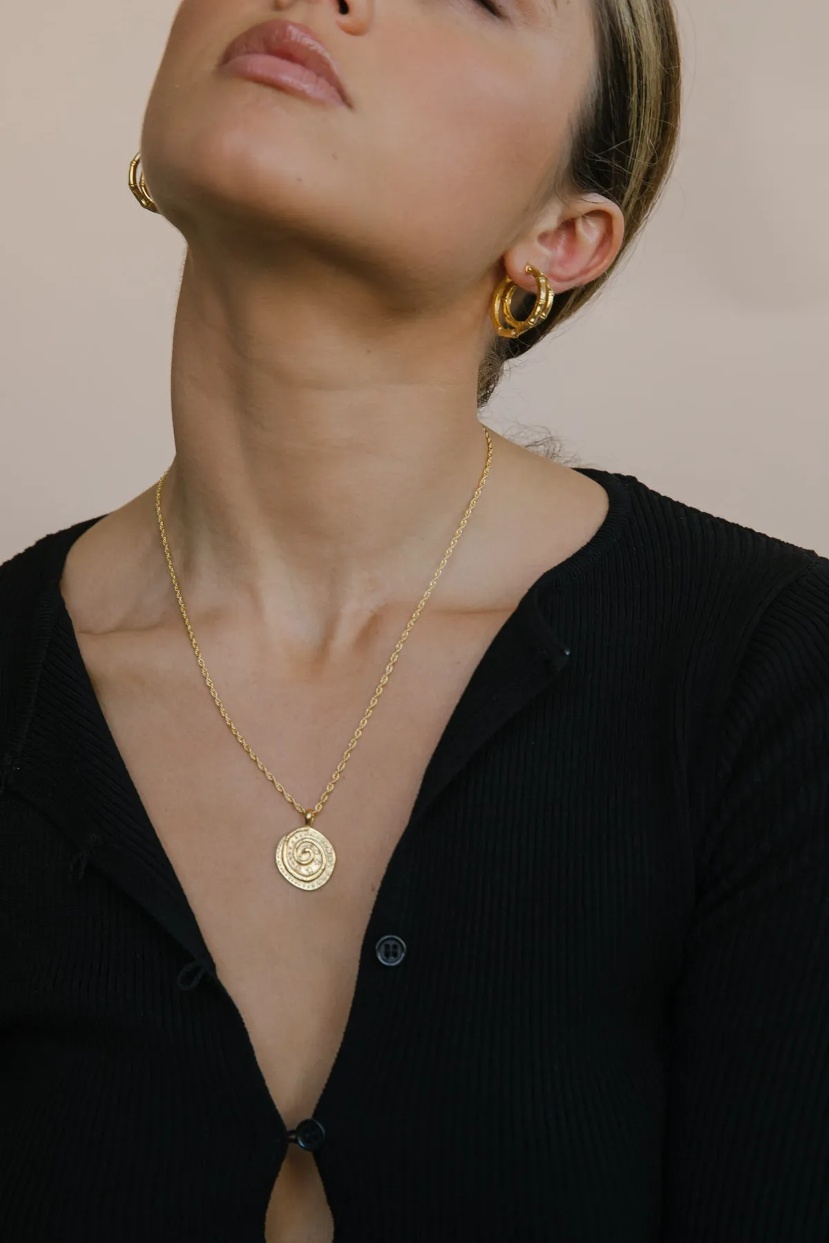 Snake coin necklace gold plated