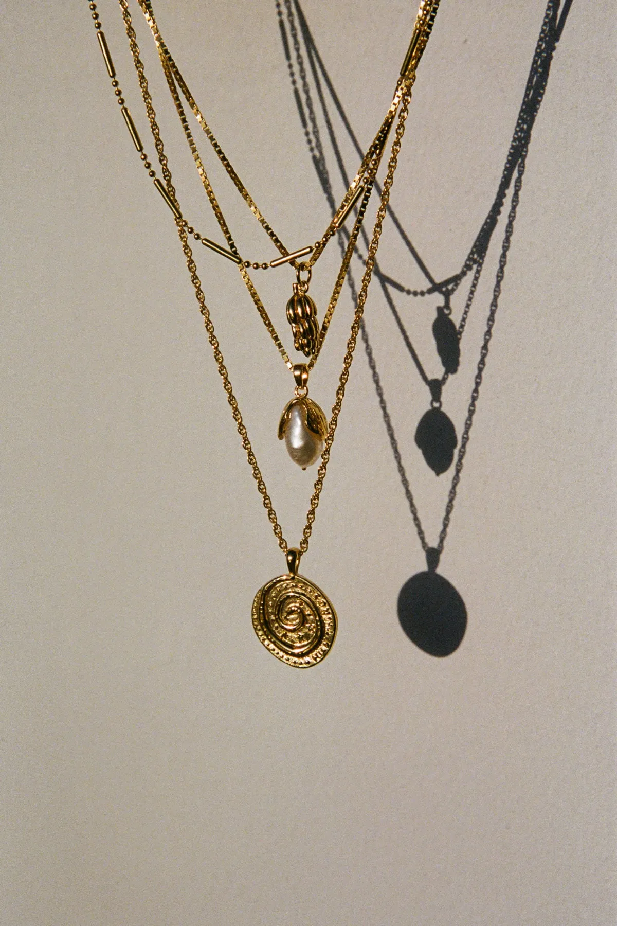 Snake coin necklace gold plated