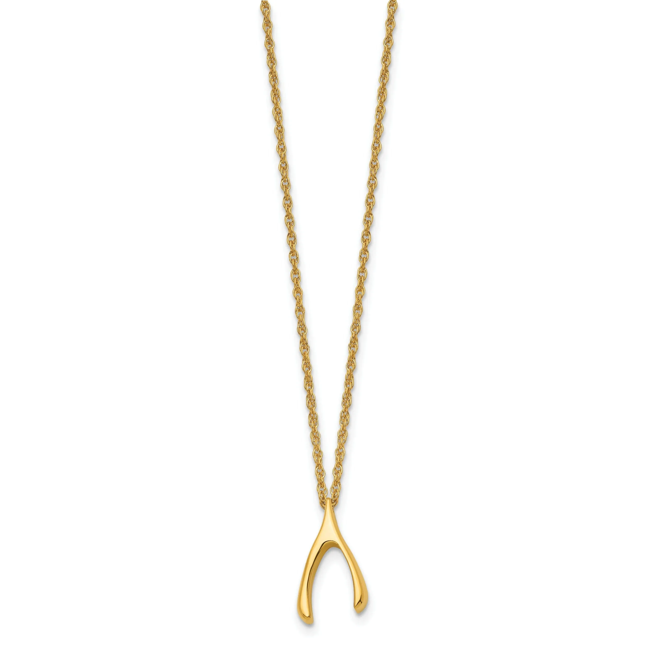 Staless Steel Polished Wishbone Necklace