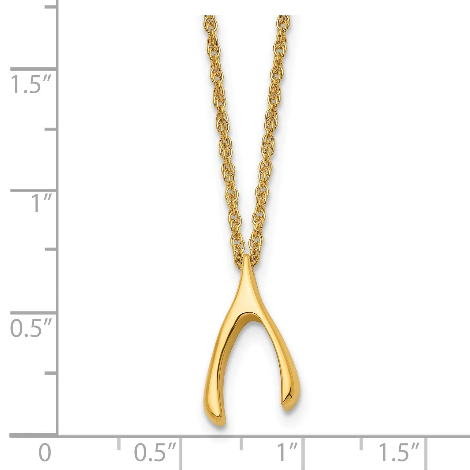 Staless Steel Polished Wishbone Necklace