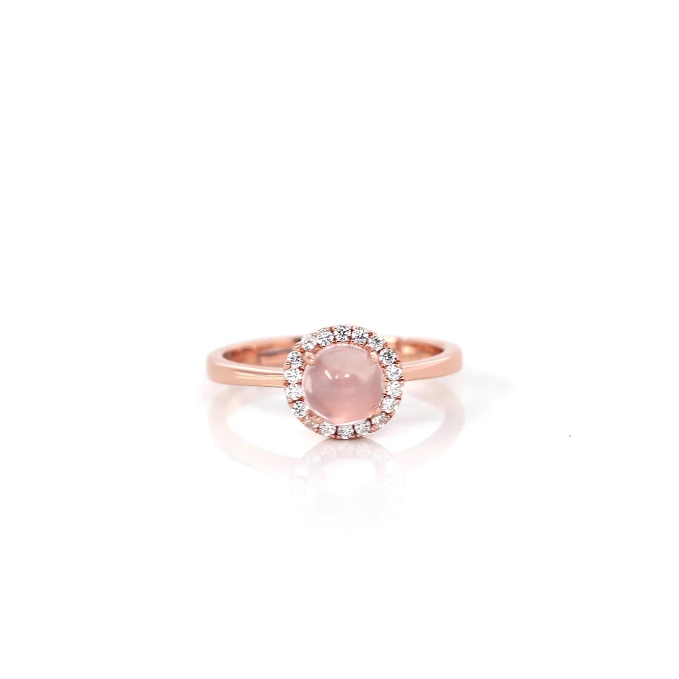 Sterling Silver Cabochon Rose Quartz Ring