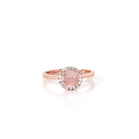Sterling Silver Cabochon Rose Quartz Ring