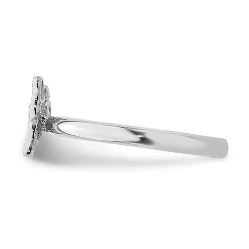 Sterling Silver Stackable Expressions Diamond Butterfly Ring