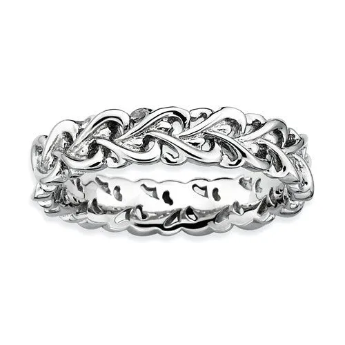 Sterling Silver Stackable Expressions Intertwined Heart Ring