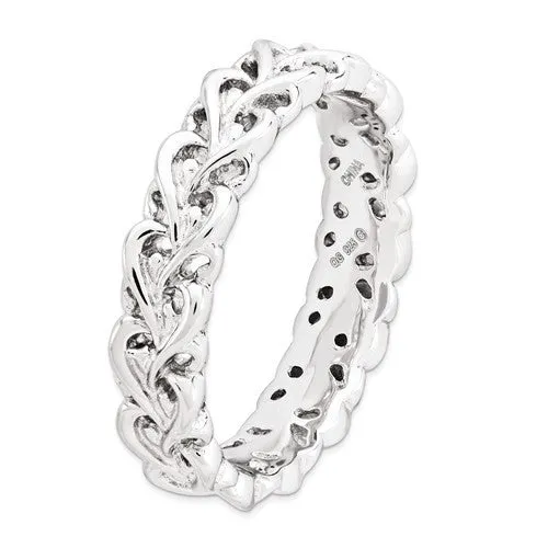 Sterling Silver Stackable Expressions Intertwined Heart Ring
