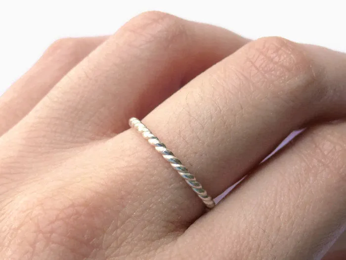 Sterling Silver Twist Ring | Silver Stacking Ring
