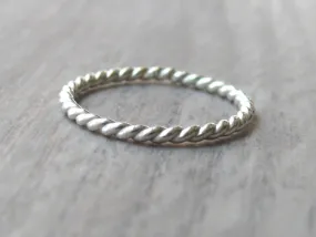 Sterling Silver Twist Ring | Silver Stacking Ring