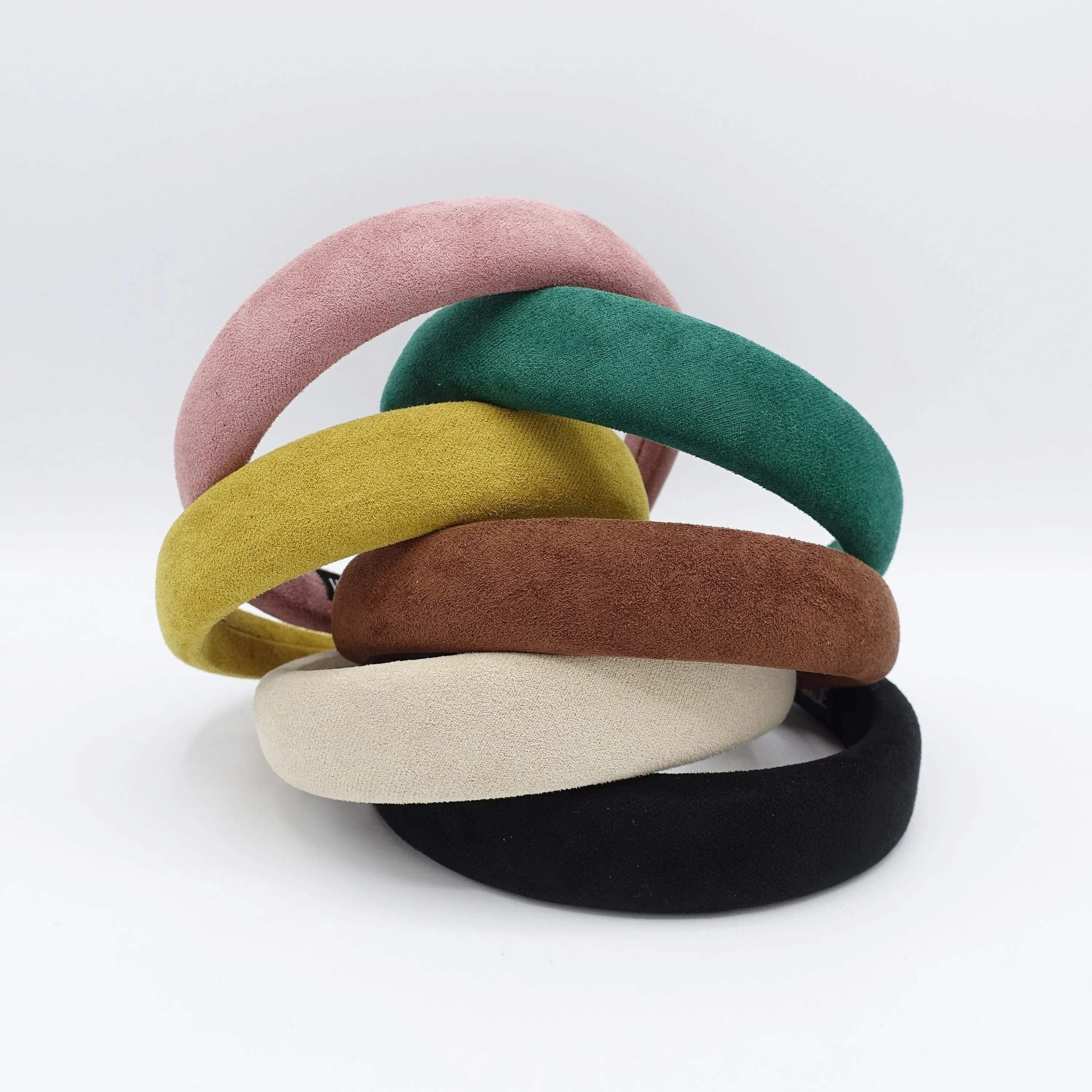 Suede fabric headband, padded headband for women