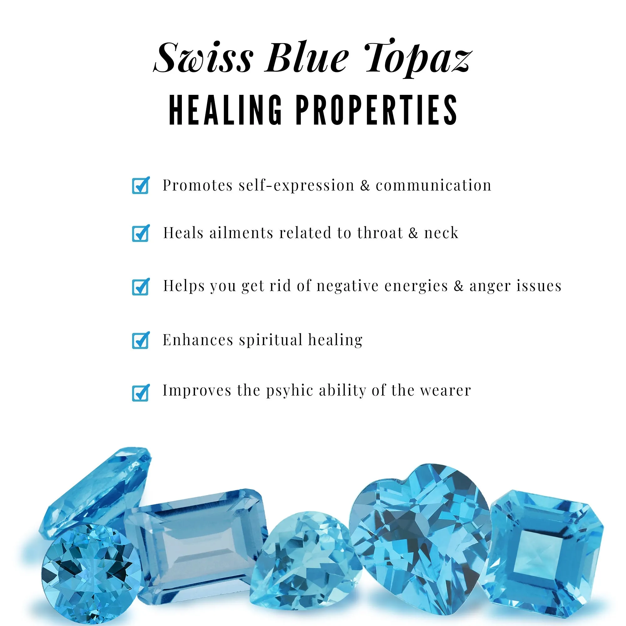 Swiss Blue Topaz Flower Ring Set with Diamond
