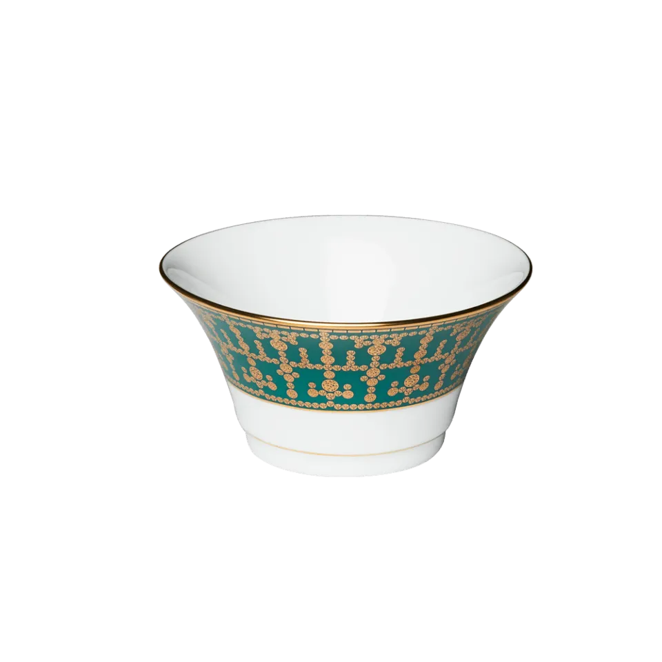 Tiara Peacock Blue & Gold Cereal Bowl