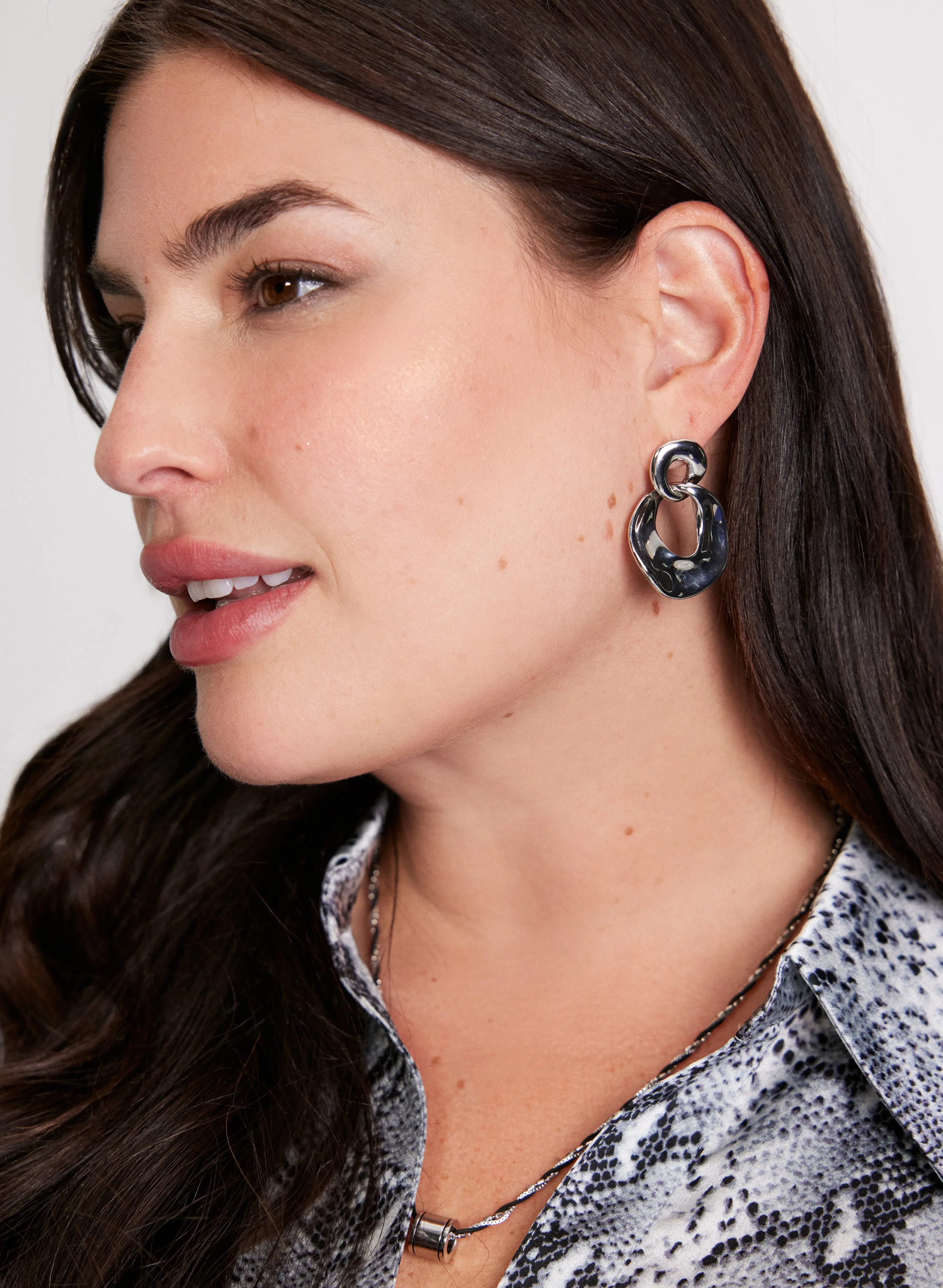Tiered Interlocking Hoop Earrings