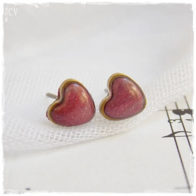 Tiny Heart Post Earrings