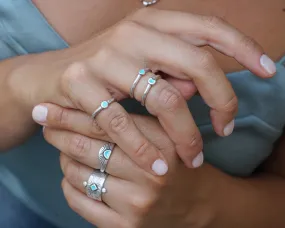 Tiny Silver Band Heart Ring
