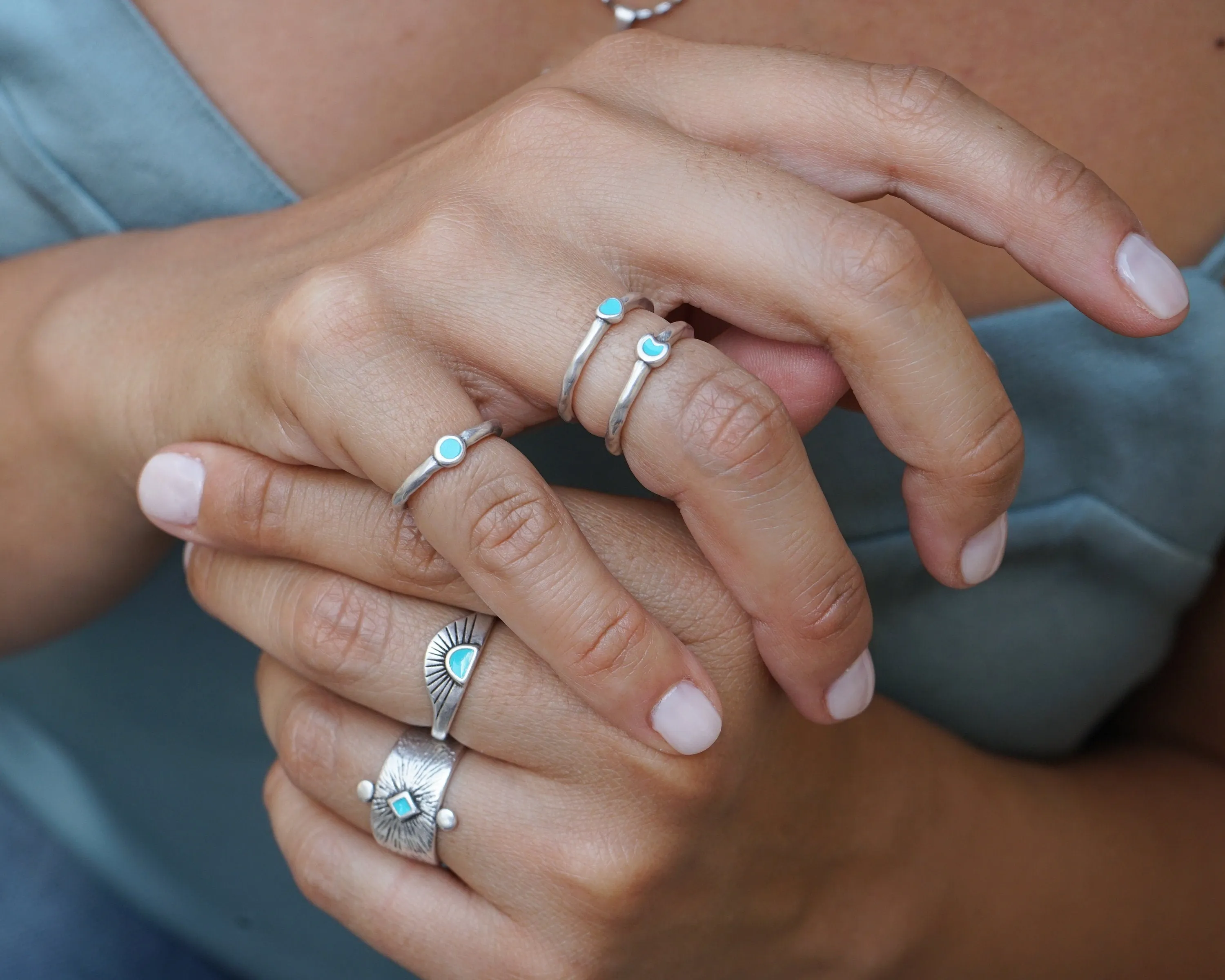 Tiny Silver Band Heart Ring