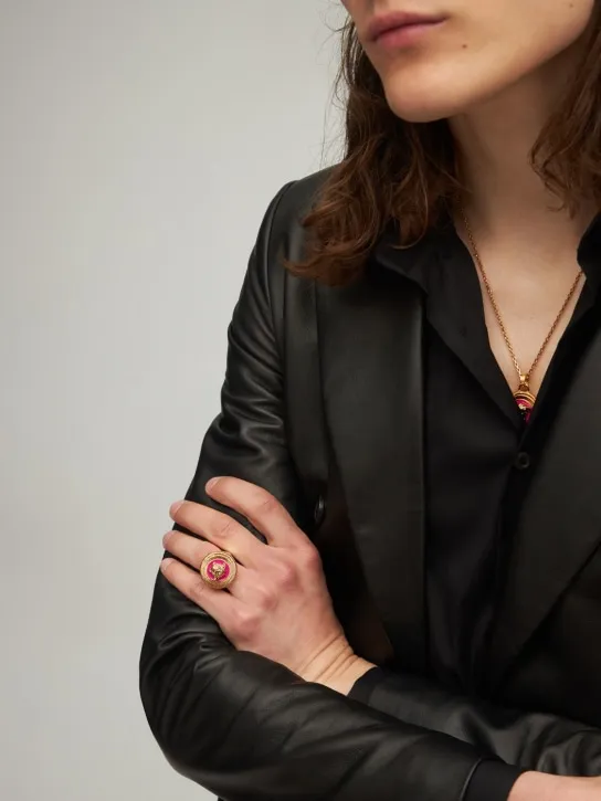 Versace   Medusa enamel thick ring 