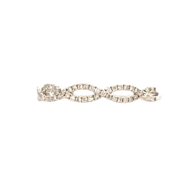 White Gold Diamond Cross Over Ring