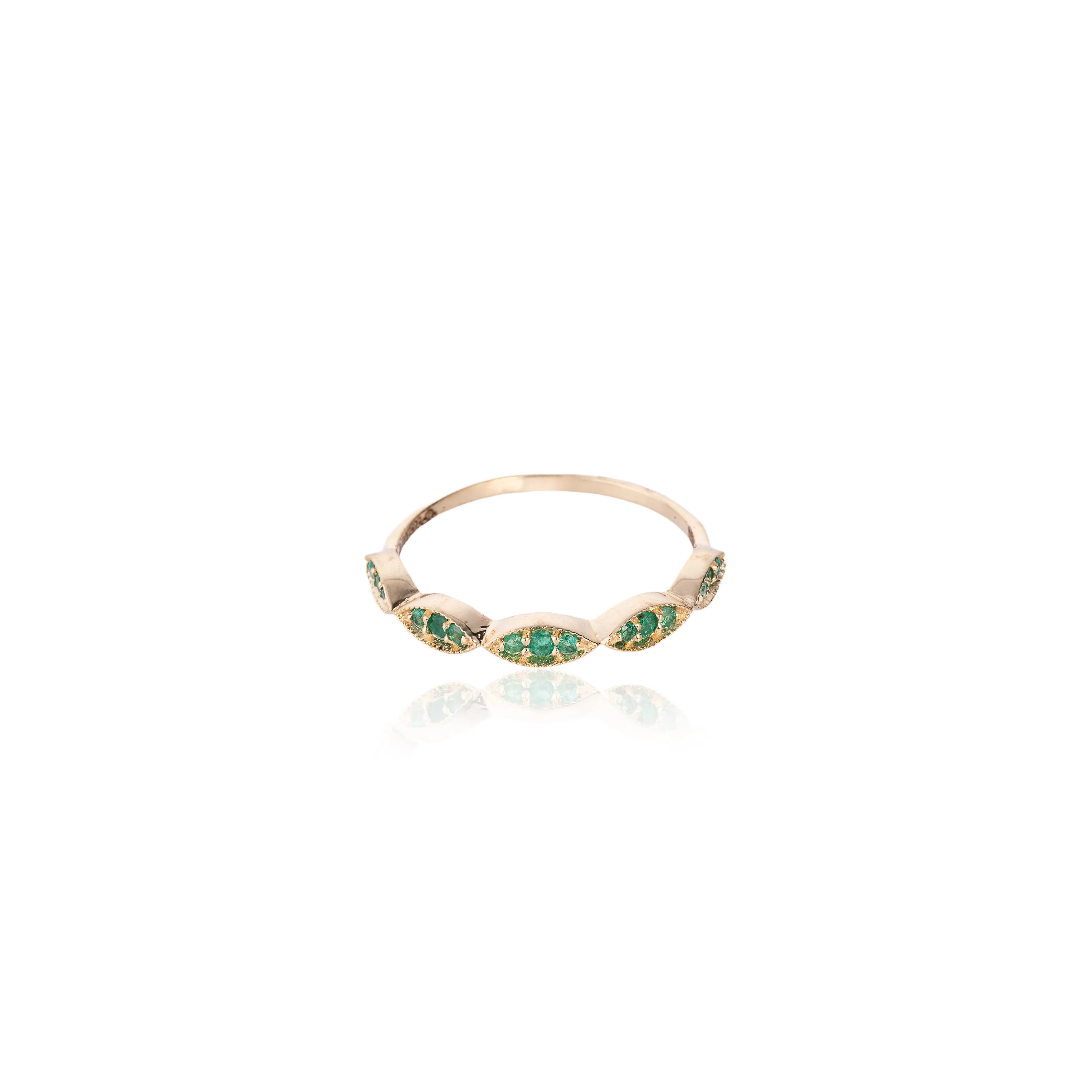 Zoey Emerald Band, 14k Yellow Gold